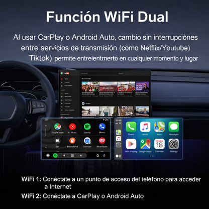 Adaptador CarPlay Inalámbrico – Con YouTube y Netflix