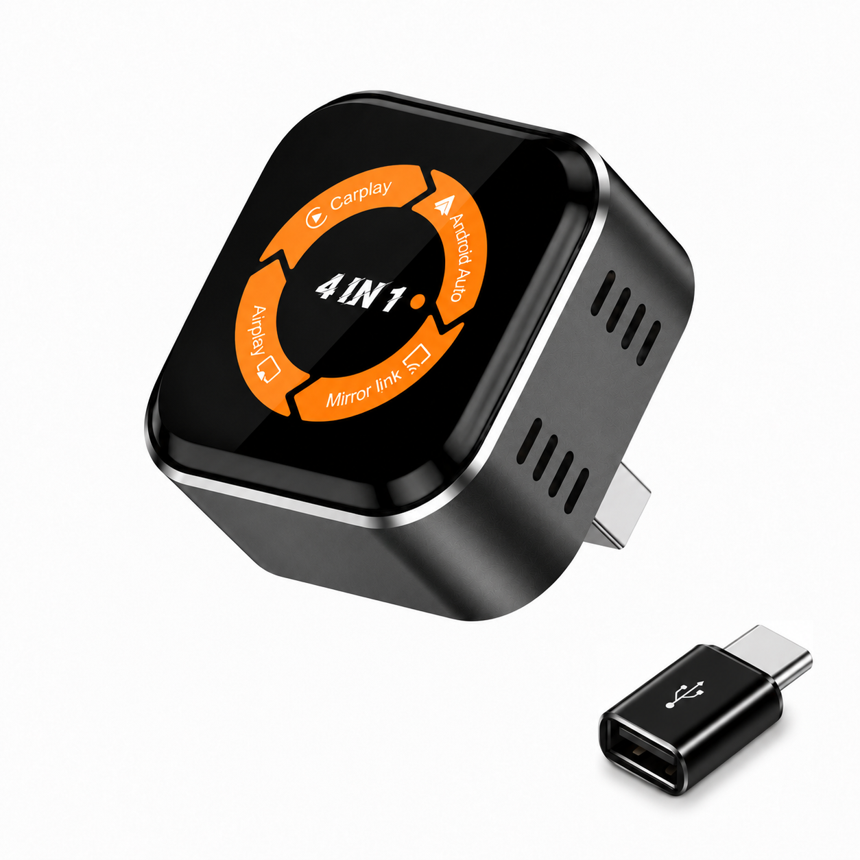 Adaptador 4 en 1 CarPlay, Android Auto, AirPlay y Android Mirror